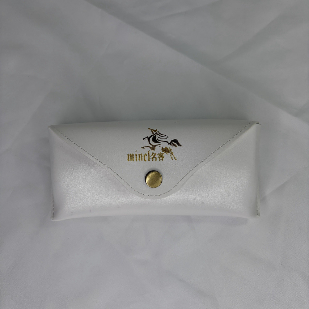 Mincl Glasses Case Snap Closure Soft White Case, protective, eyewear, travel